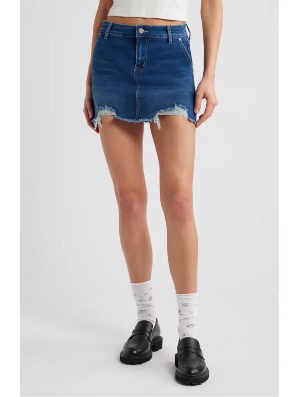 PTCL Ethikal Brand Eira Easy Stretch Blue Jean Denim Mini Skirt